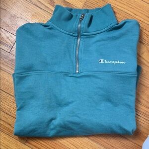 Champion Woman’s quarter Zip-Teal Sweater cropped fit